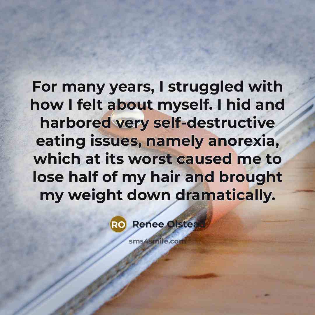 “For many years, I struggled with how I felt about…” quote by Renee Olstead