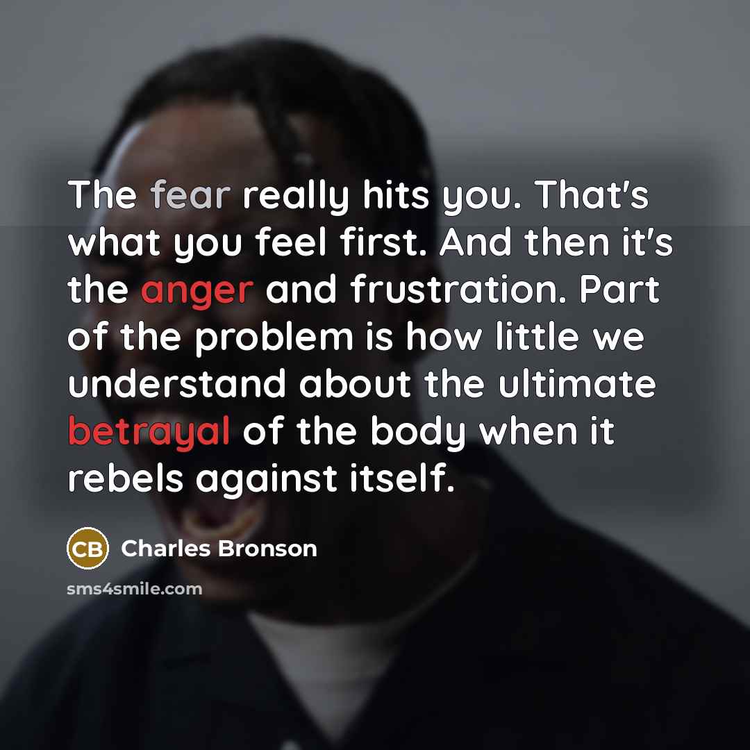 “The fear really hits you. That's what you feel first.…” quote by Charles Bronson
