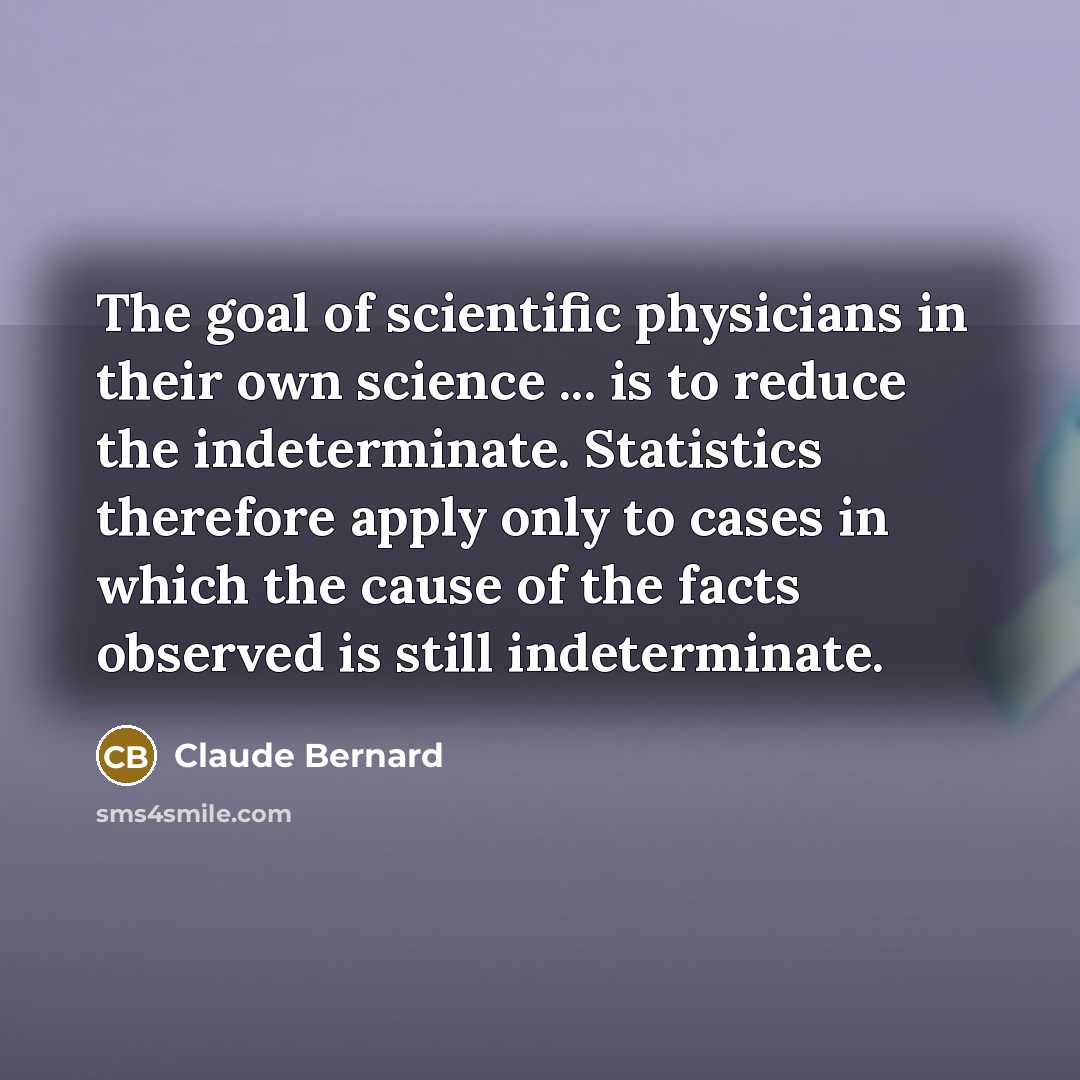 “The goal of scientific physicians in their own science ...…” quote by Claude Bernard