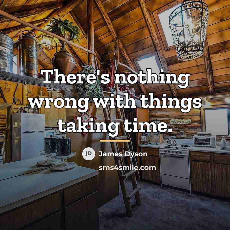 “There's nothing wrong with things taking time.…” quote by James Dyson