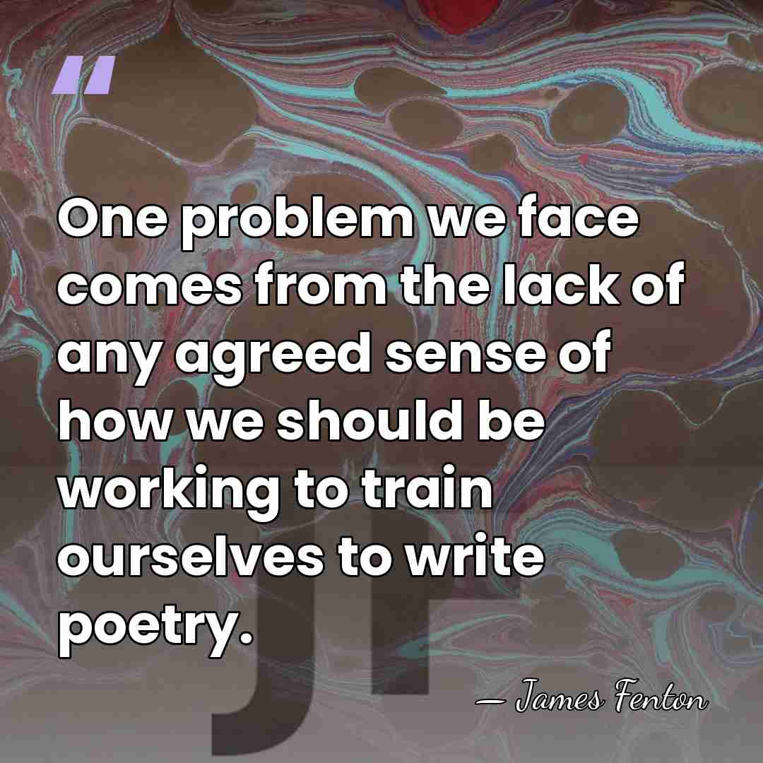 One problem we face comes from the lack of any agreed sense&hellip; - James Fenton