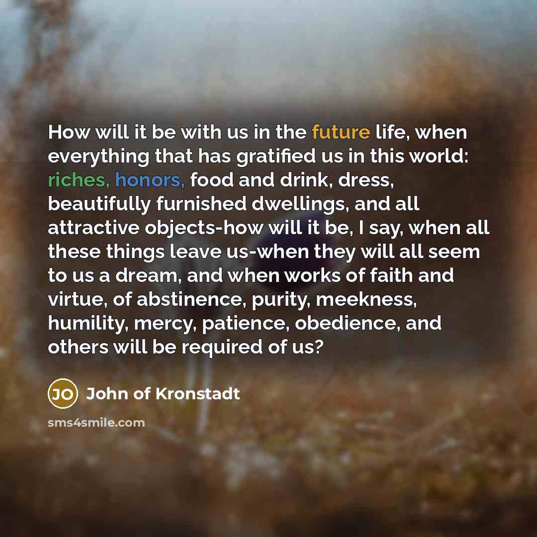 “How will it be with us in the future life,…” quote by John of Kronstadt
