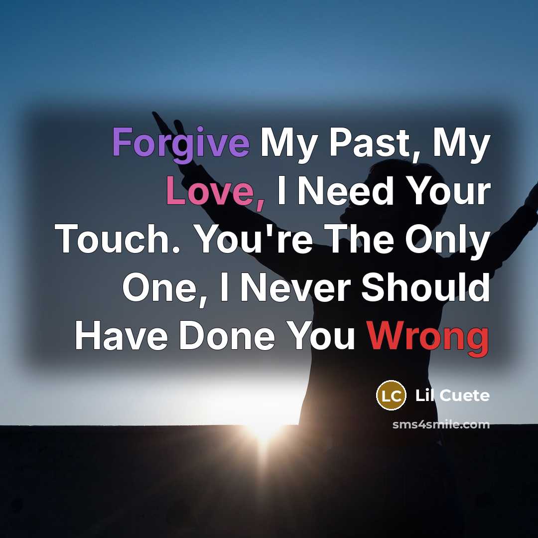 “Forgive My Past, My Love, I Need Your Touch. You're The Only One, I Never Should Have Done You Wrong” quote by Lil Cuete