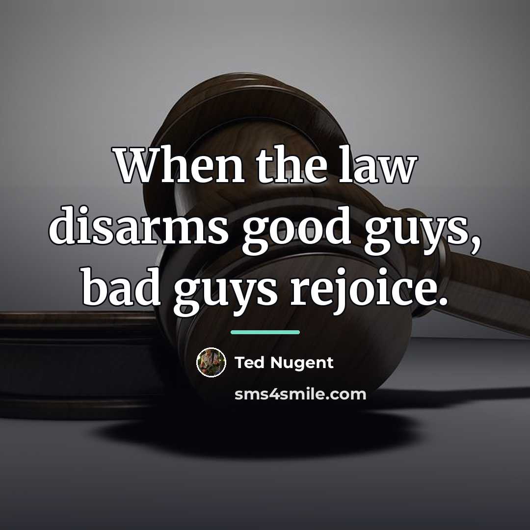 “When the law disarms good guys, bad guys rejoice.…” quote by Ted Nugent