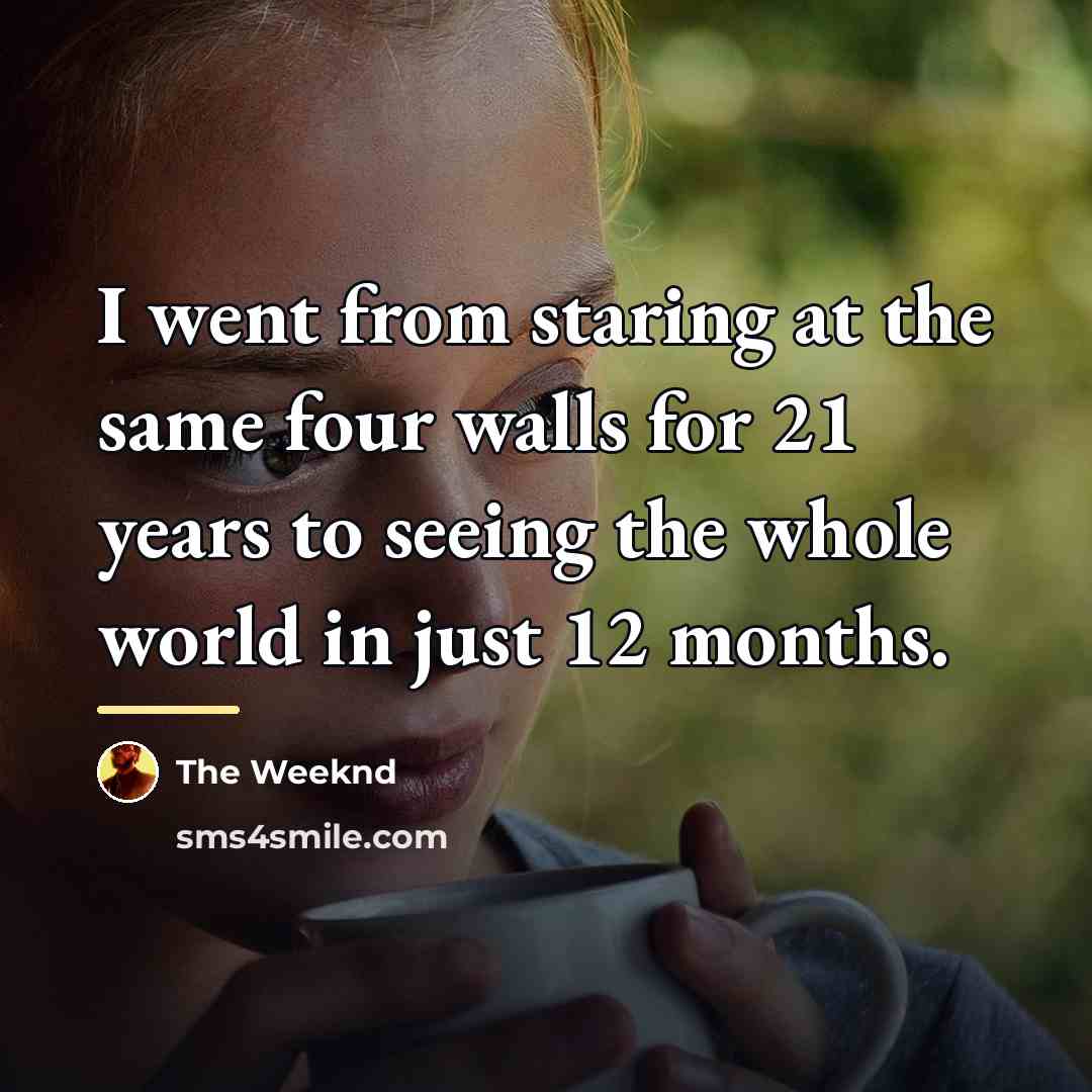 “I went from staring at the same four walls for…” quote by The Weeknd