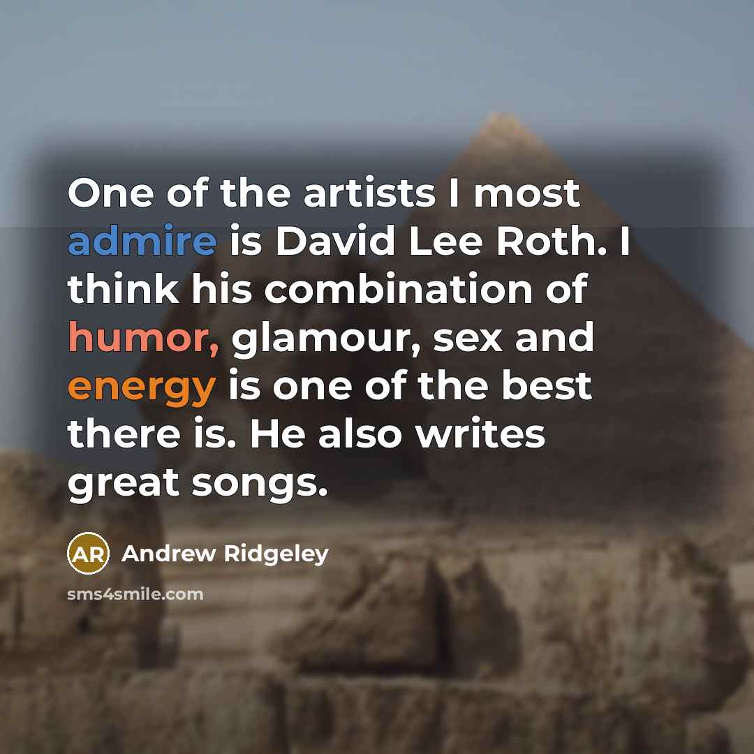“One of the artists I most admire is David Lee…” quote by Andrew Ridgeley
