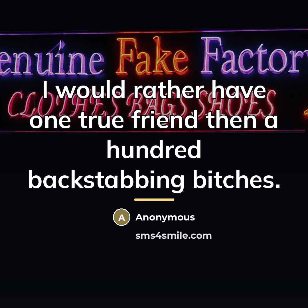 “I would rather have one true friend then a hundred…” quote by Anonymous