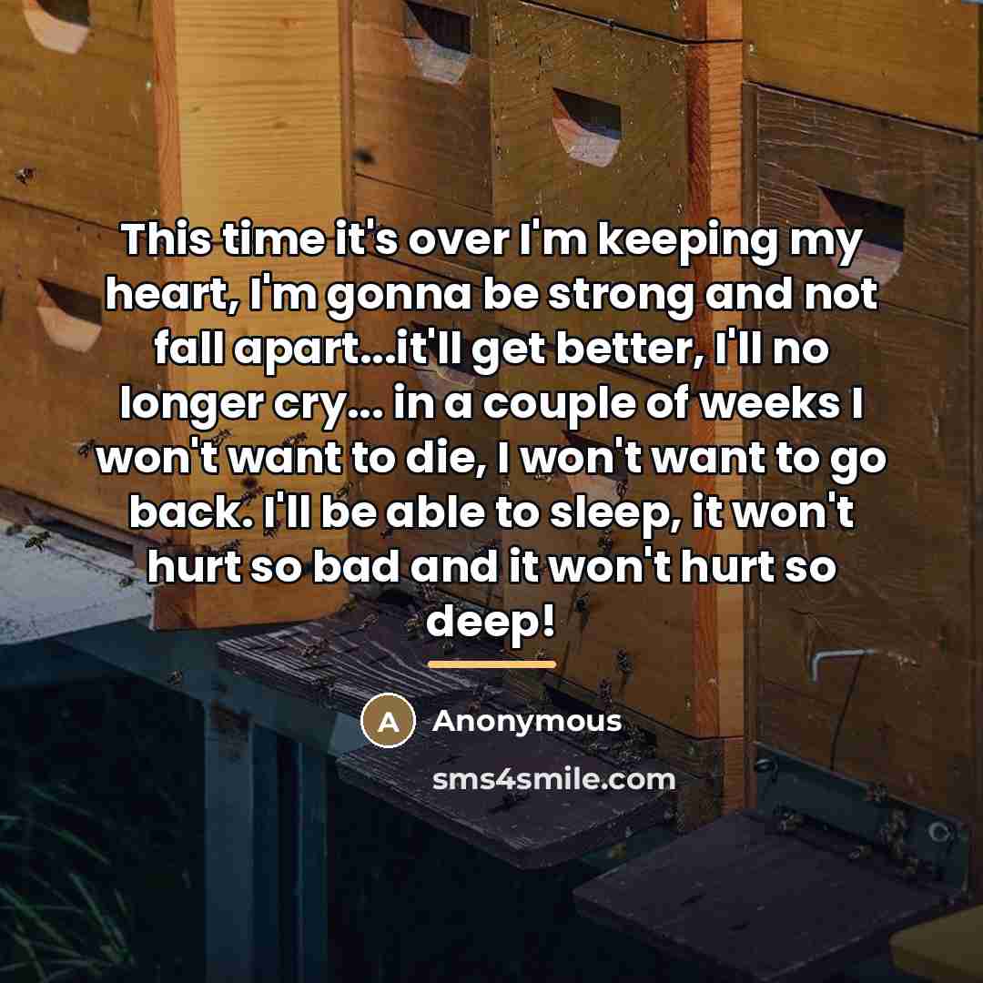 “This time it's over I'm keeping my heart, I'm gonna…” quote by Anonymous