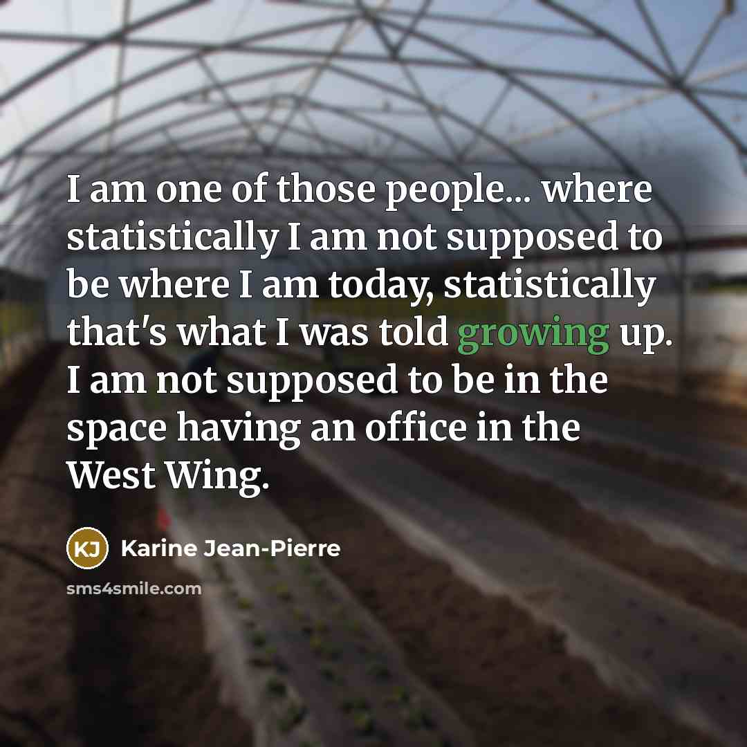 “I am one of those people... where statistically I am…” quote by Karine Jean-Pierre
