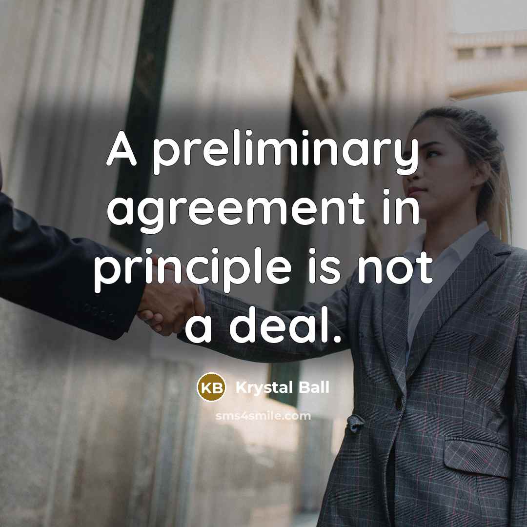 “A preliminary agreement in principle is not a deal.…” quote by Krystal Ball