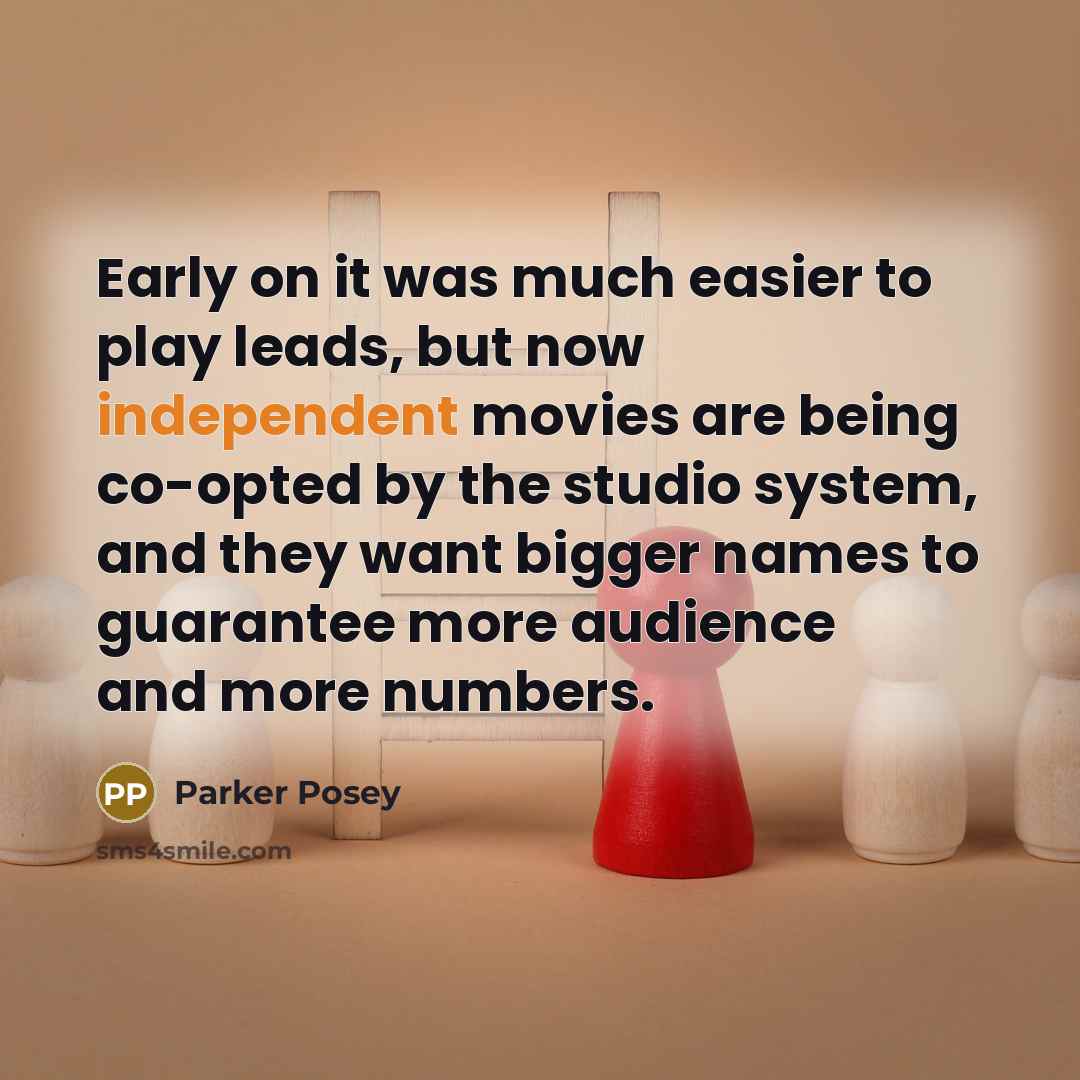 “Early on it was much easier to play leads, but…” quote by Parker Posey