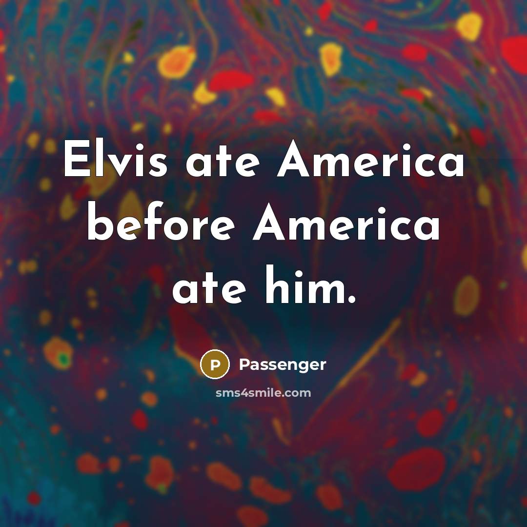 “Elvis ate America before America ate him.…” quote by Passenger
