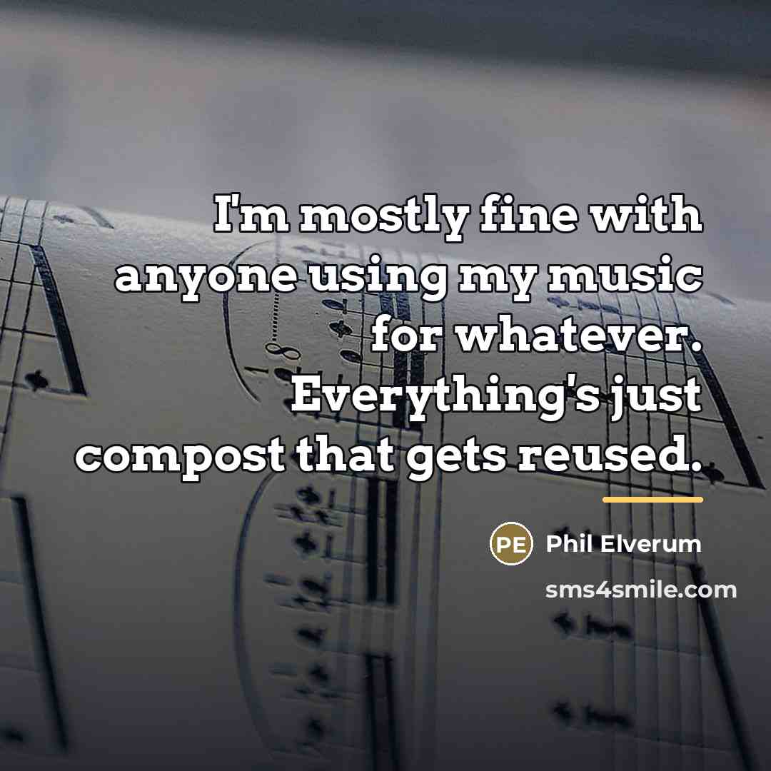 “I'm mostly fine with anyone using my music for whatever.…” quote by Phil Elverum