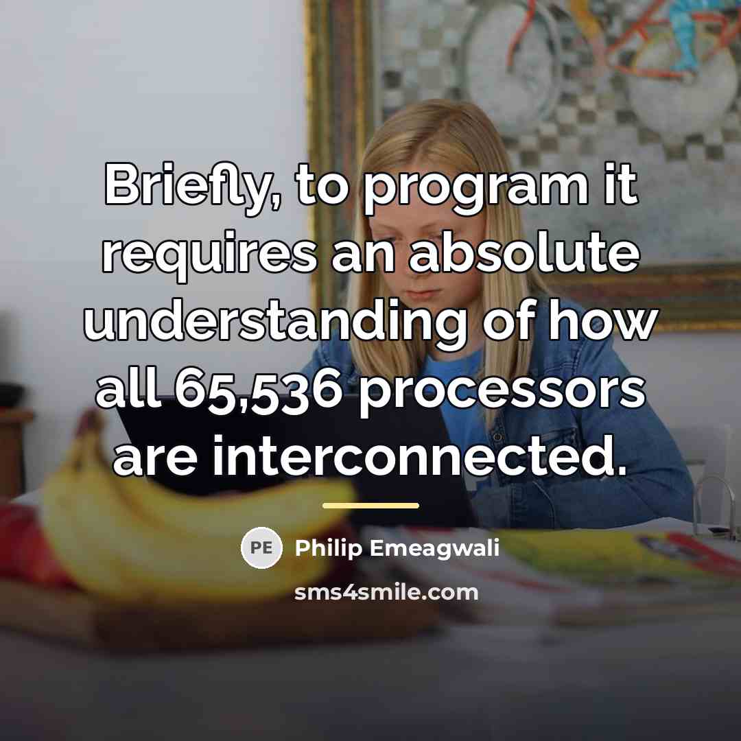“Briefly, to program it requires an absolute understanding of how…” quote by Philip Emeagwali