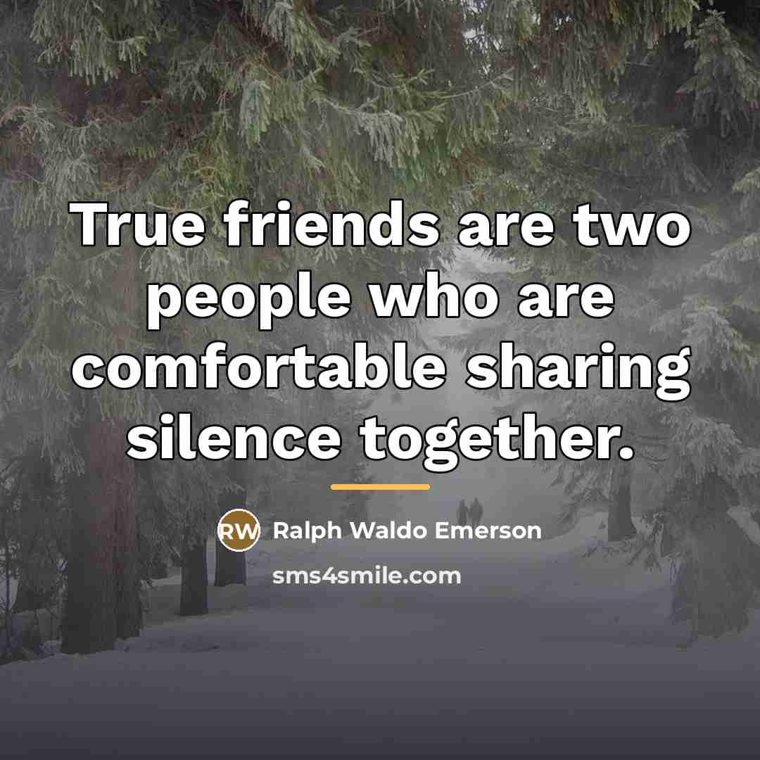 “True friends are two people who are comfortable sharing silence…” quote by Ralph Waldo Emerson
