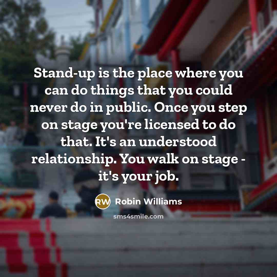 “Stand-up is the place where you can do things that…” quote by Robin Williams