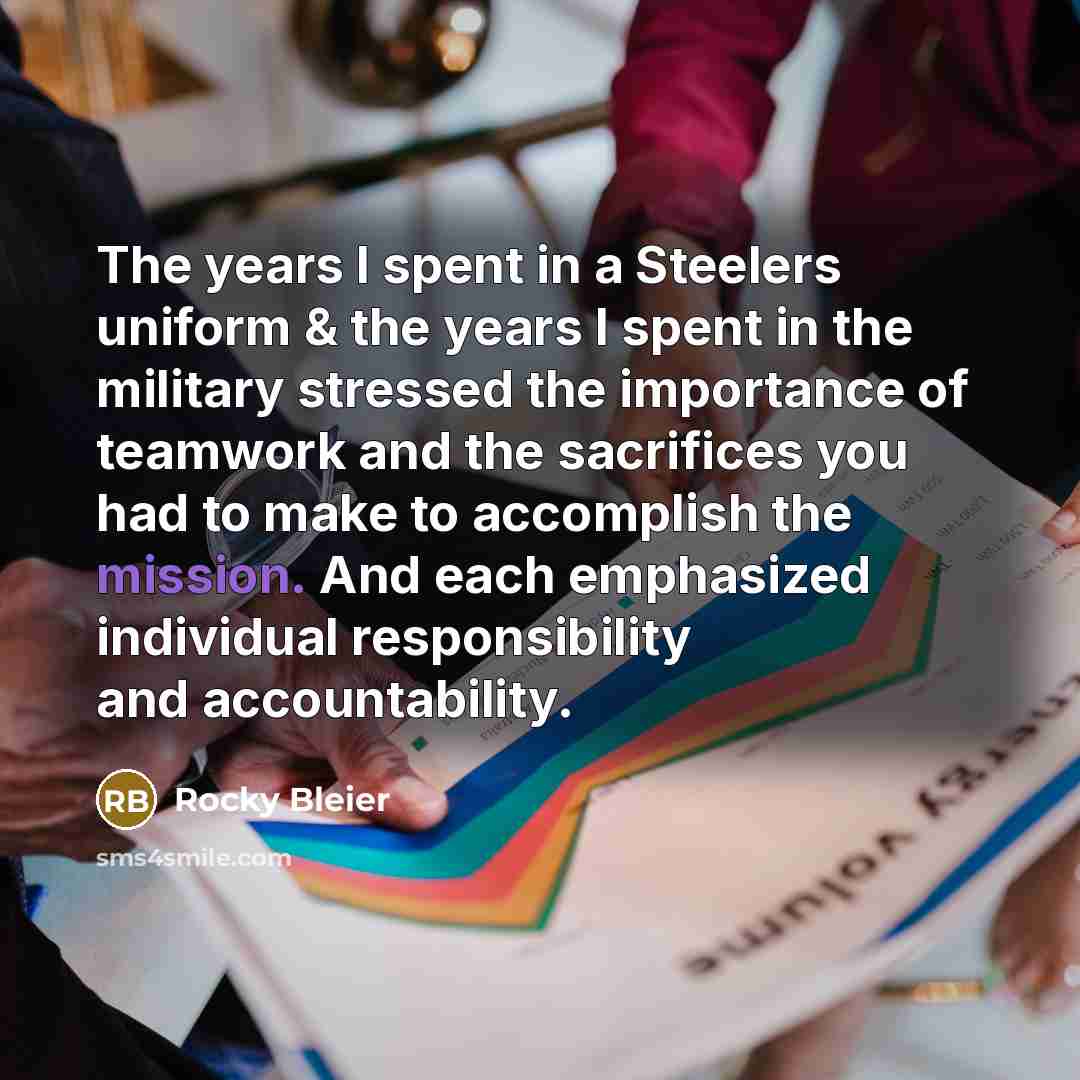 “The years I spent in a Steelers uniform & the…” quote by Rocky Bleier
