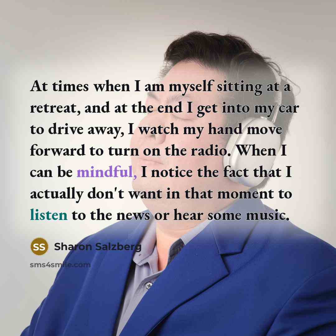 “At times when I am myself sitting at a retreat,…” quote by Sharon Salzberg