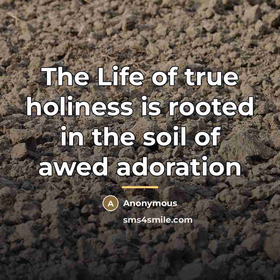 “The Life of true holiness is rooted in the soil…” quote by Anonymous