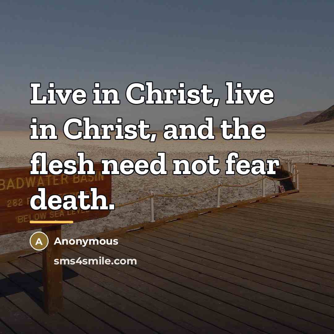 “Live in Christ, live in Christ, and the flesh need…” quote by Anonymous