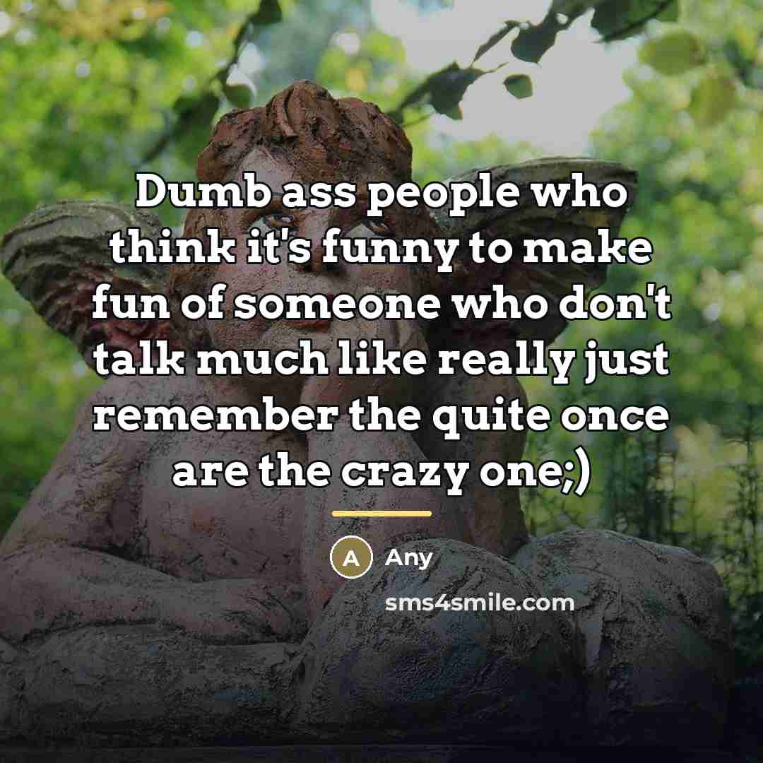 “Dumb ass people who think it's funny to make fun…” quote by Any