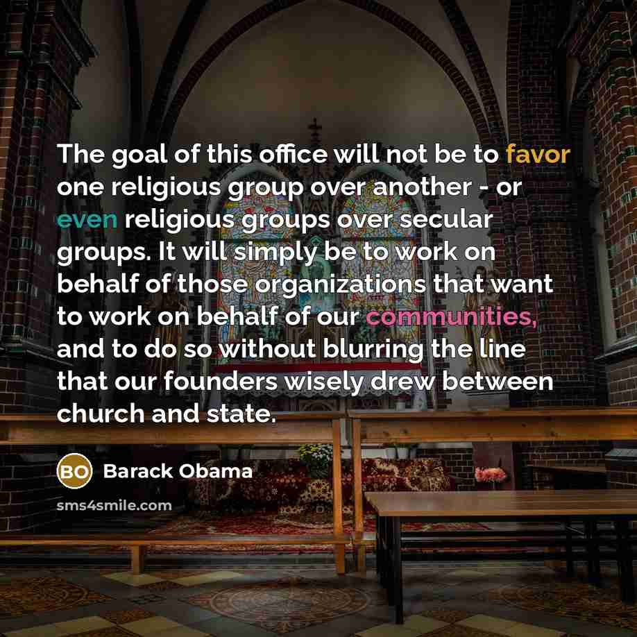 “The goal of this office will not be to favor…” quote by Barack Obama