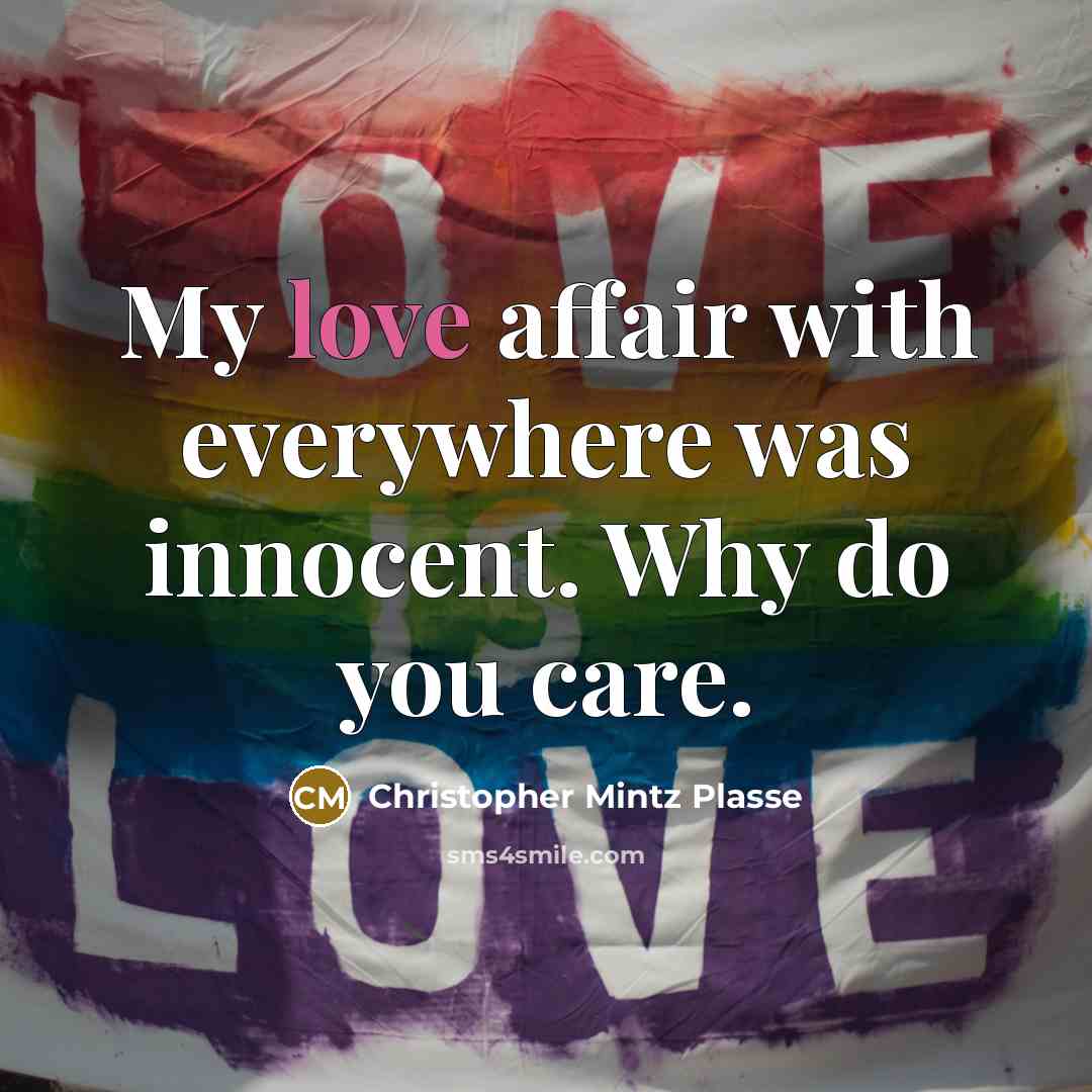 “My love affair with everywhere was innocent. Why do you…” quote by Christopher Mintz Plasse