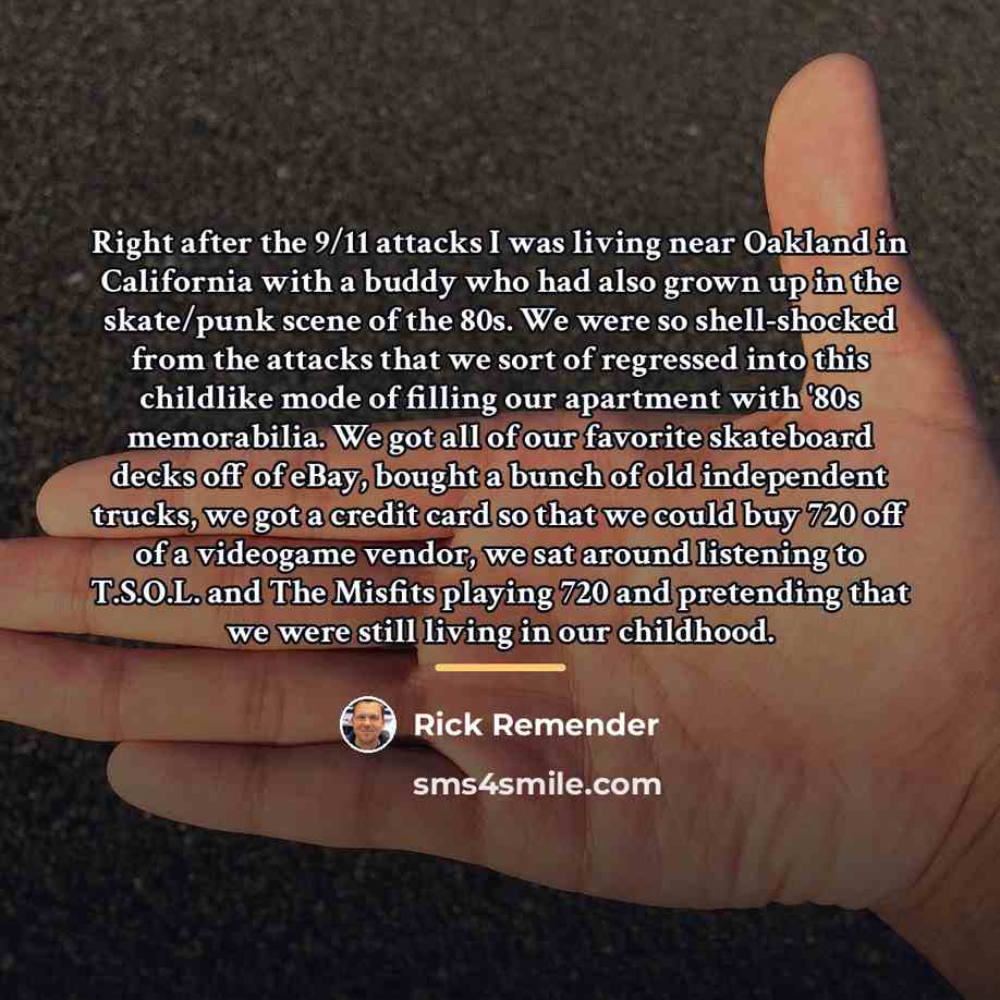 “Right after the 9/11 attacks I was living near Oakland…” quote by Rick Remender