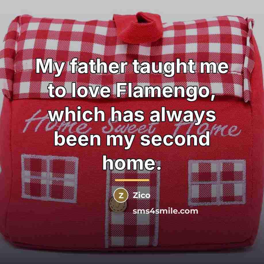 “My father taught me to love Flamengo, which has always…” quote by Zico
