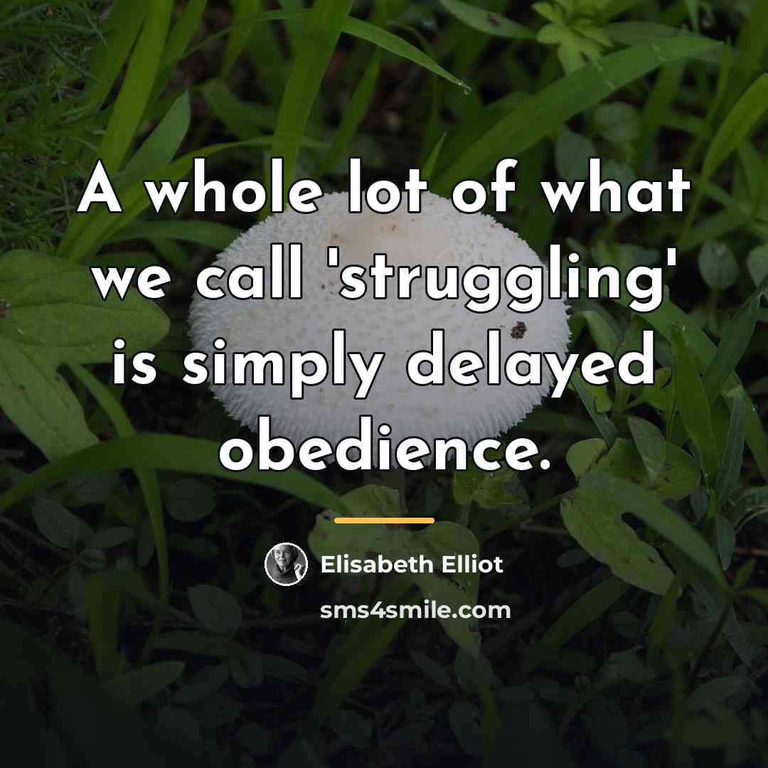 “A whole lot of what we call 'struggling' is simply…” quote by Elisabeth Elliot