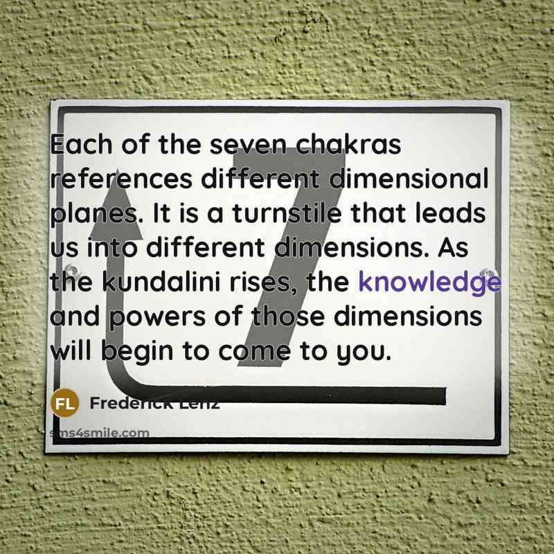“Each of the seven chakras references different dimensional planes. It…” quote by Frederick Lenz