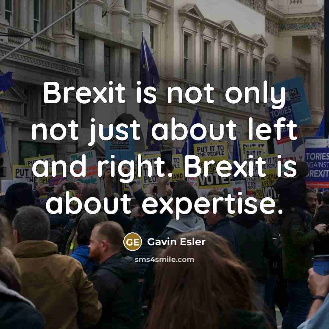 “Brexit is not only not just about left and right.…” quote by Gavin Esler