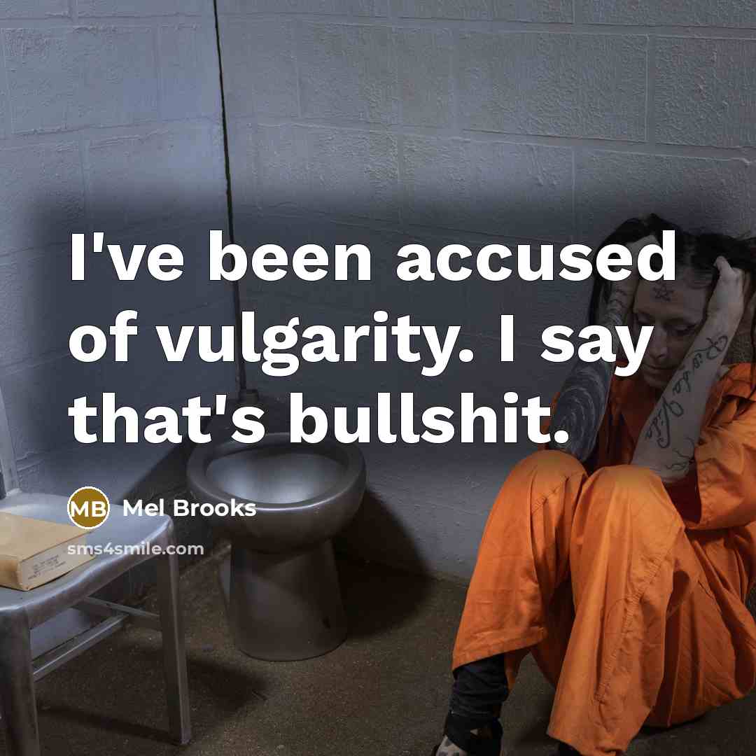 “I've been accused of vulgarity. I say that's bullshit.…” quote by Mel Brooks