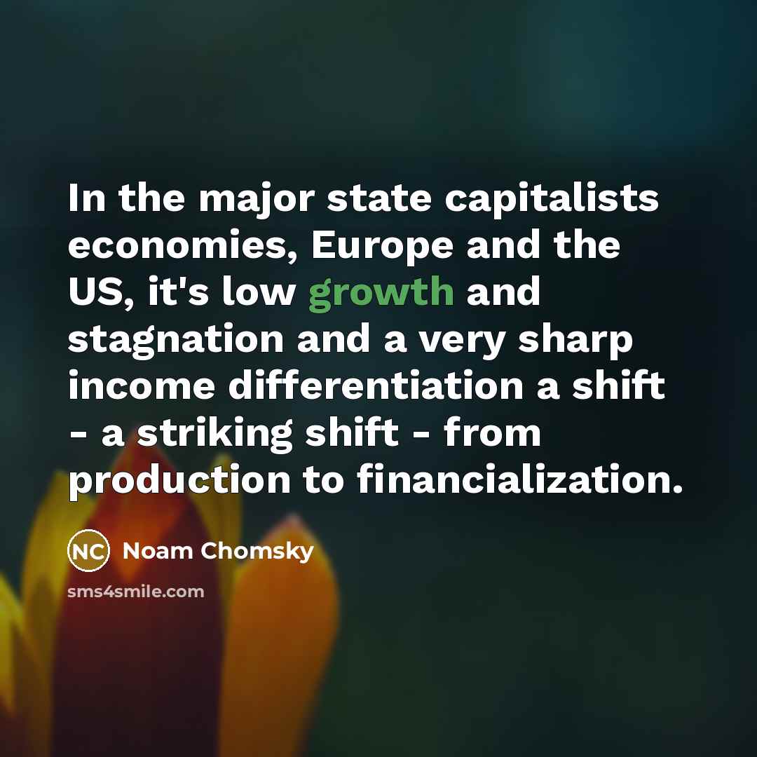 “In the major state capitalists economies, Europe and the US,…” quote by Noam Chomsky