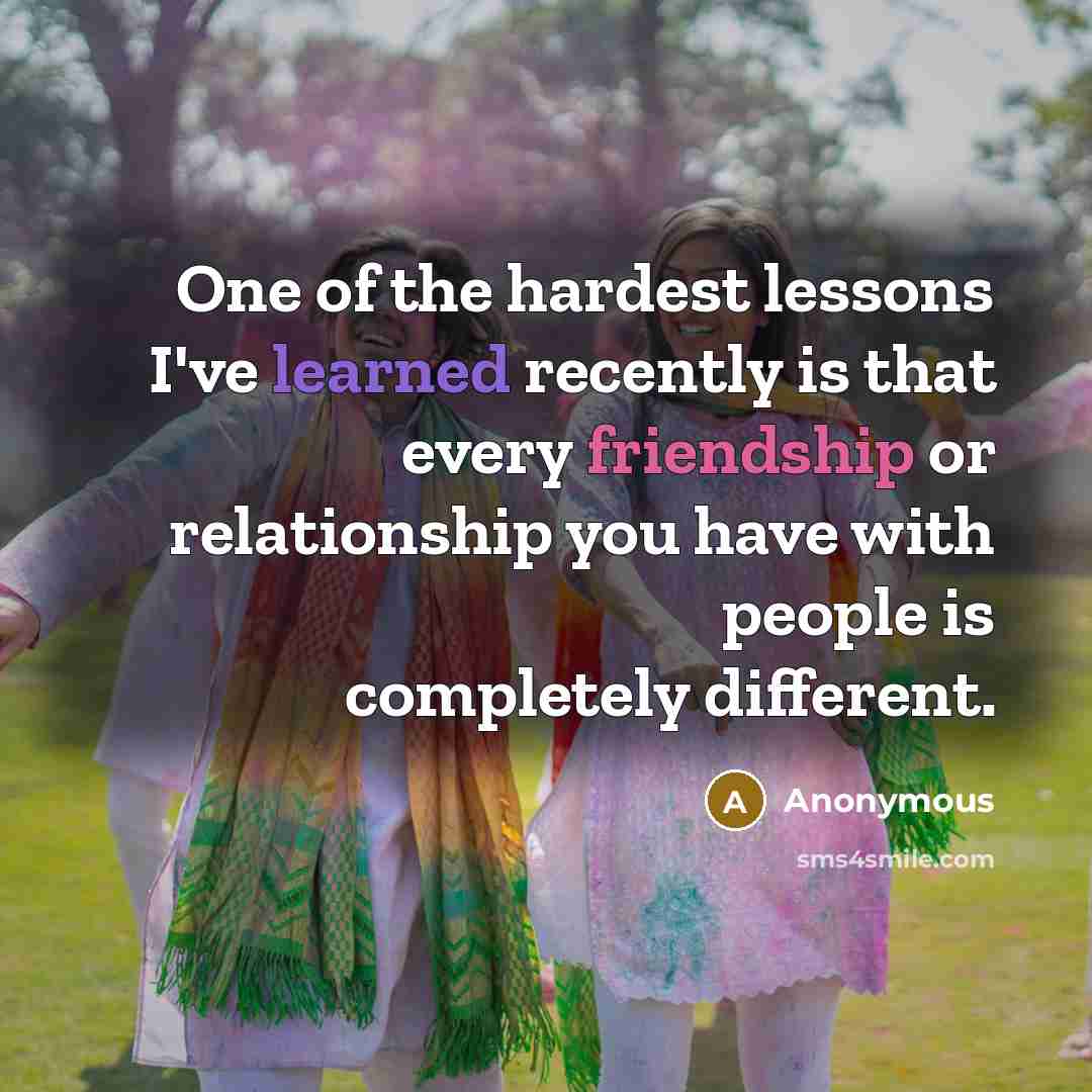 “One of the hardest lessons I've learned recently is that…” quote by Anonymous
