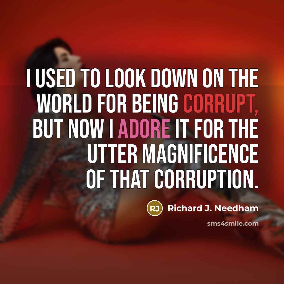 “I used to look down on the world for being…” quote by Richard J. Needham