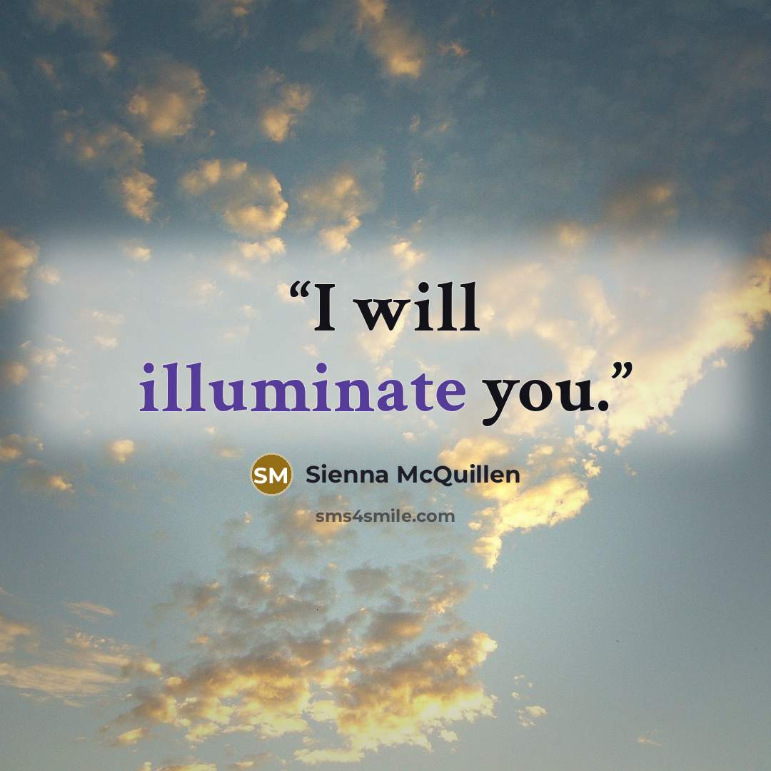 “I will illuminate you.” quote by Sienna McQuillen