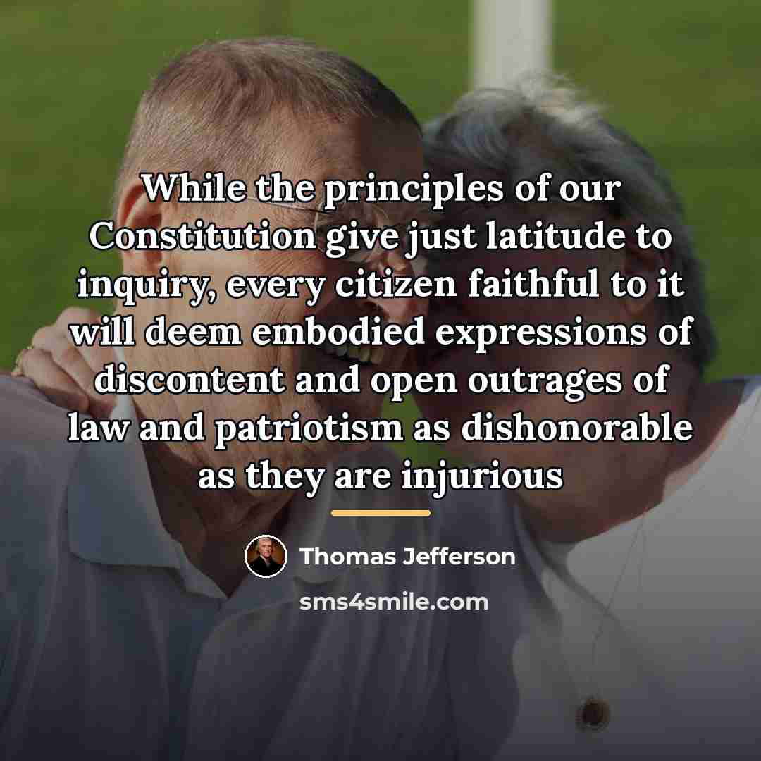 “While the principles of our Constitution give just latitude to…” quote by Thomas Jefferson