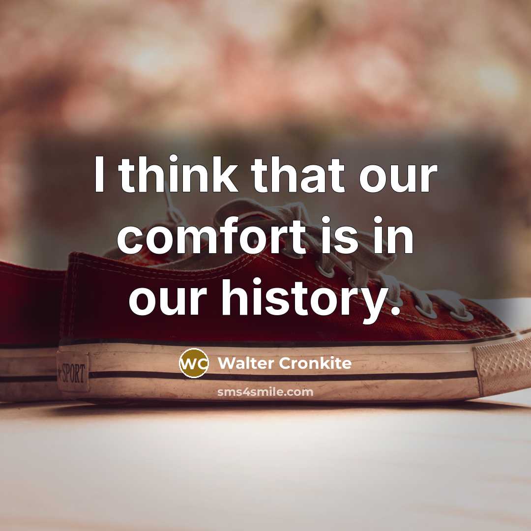 “I think that our comfort is in our history.…” quote by Walter Cronkite