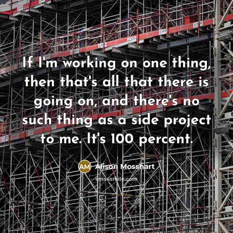 “If I'm working on one thing, then that's all that…” quote by Alison Mosshart