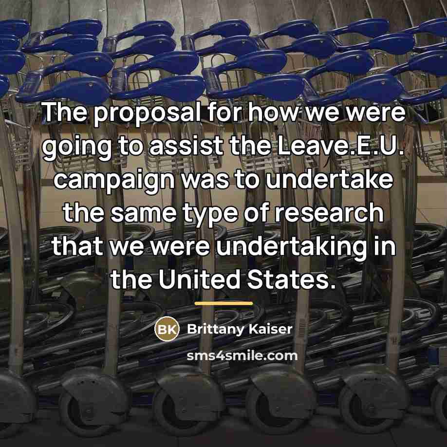 “The proposal for how we were going to assist the…” quote by Brittany Kaiser