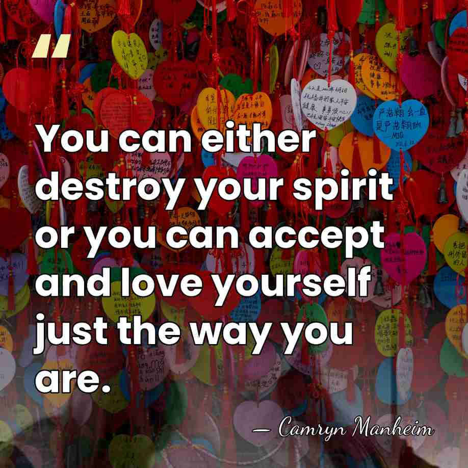 You can either destroy your spirit or you can accept and love&hellip; - Camryn Manheim