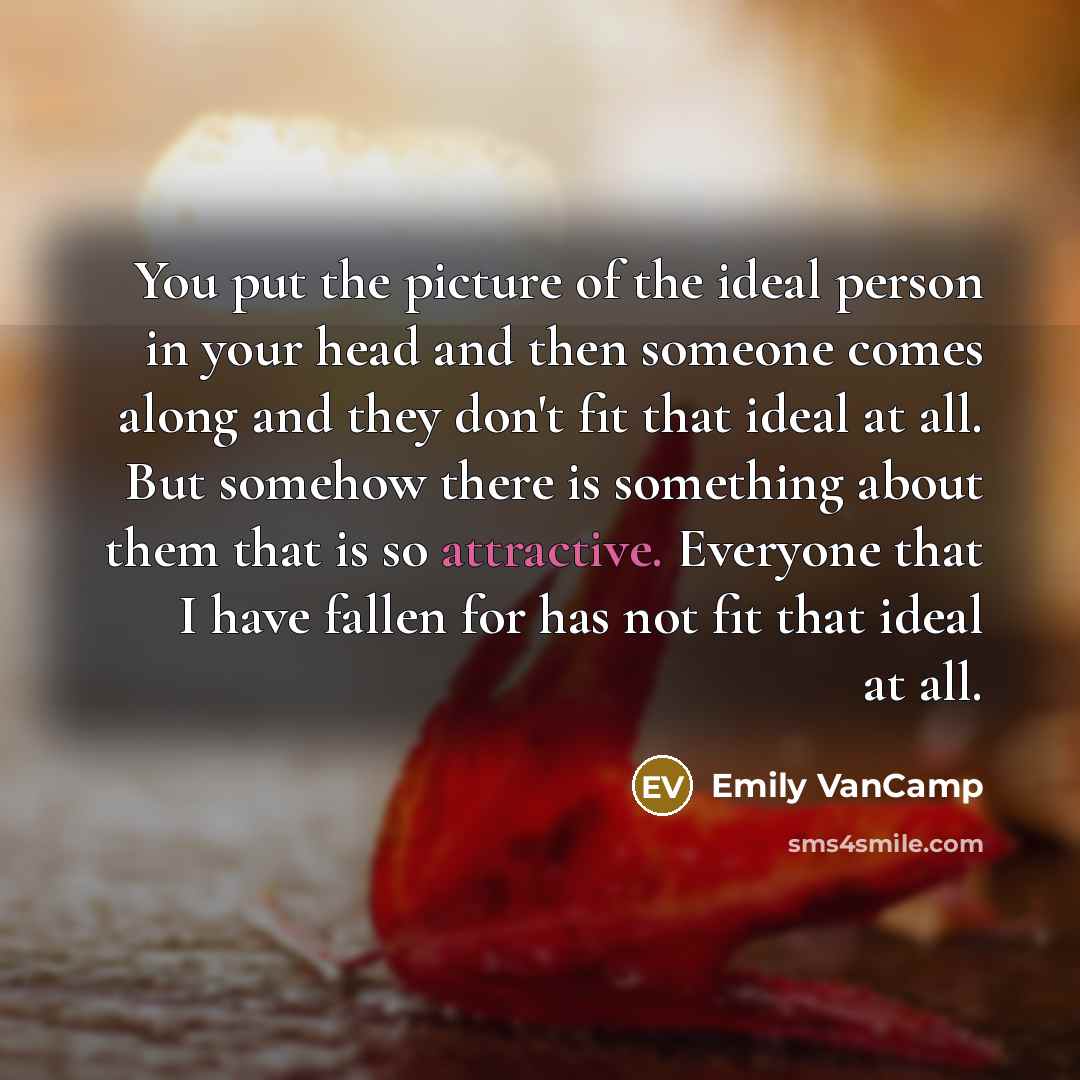 “You put the picture of the ideal person in your…” quote by Emily VanCamp