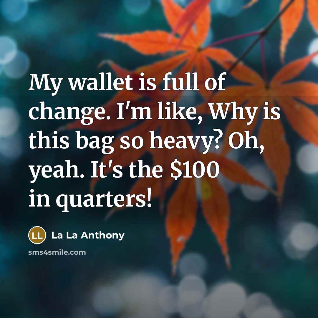“My wallet is full of change. I'm like, Why is…” quote by La La Anthony