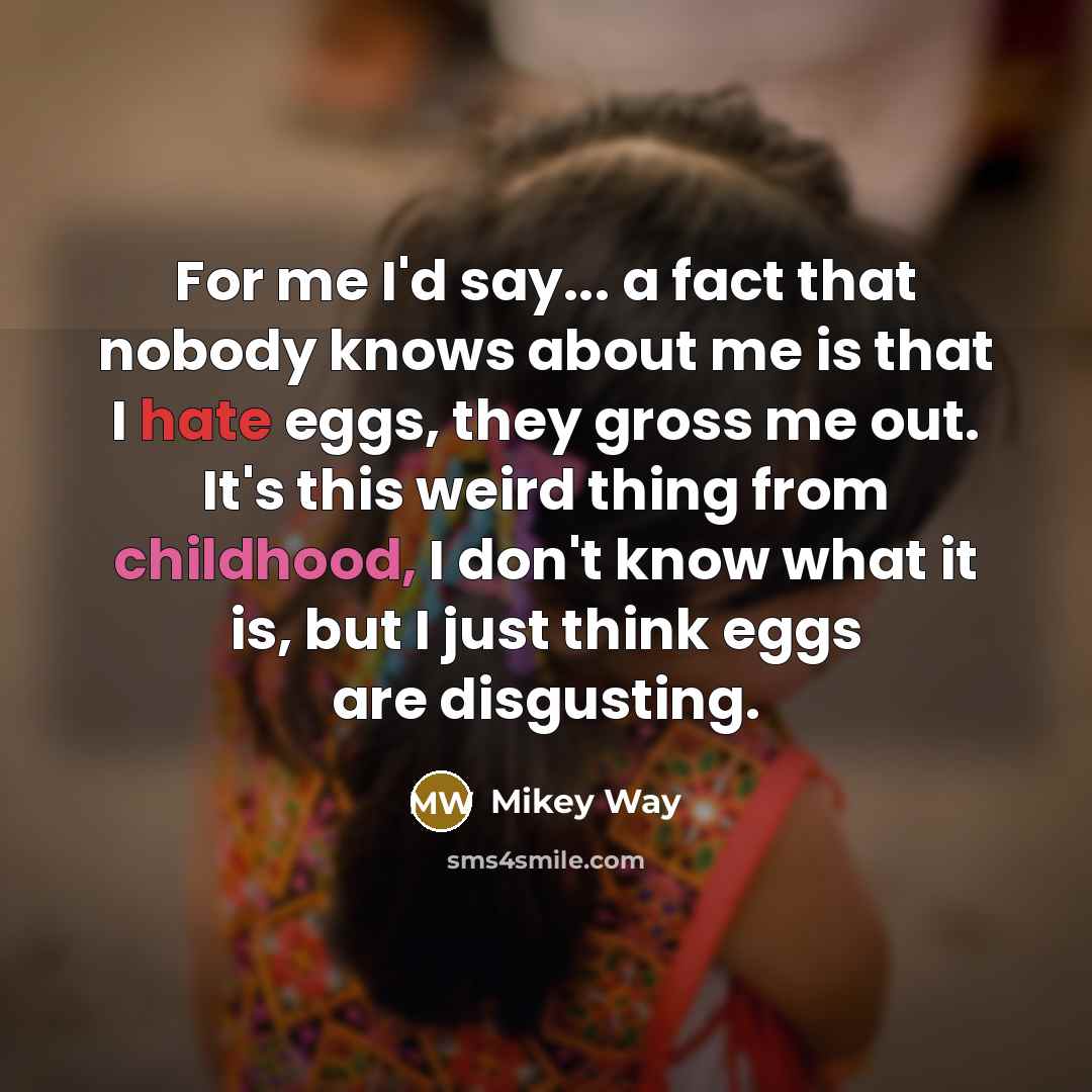 “For me I'd say... a fact that nobody knows about…” quote by Mikey Way