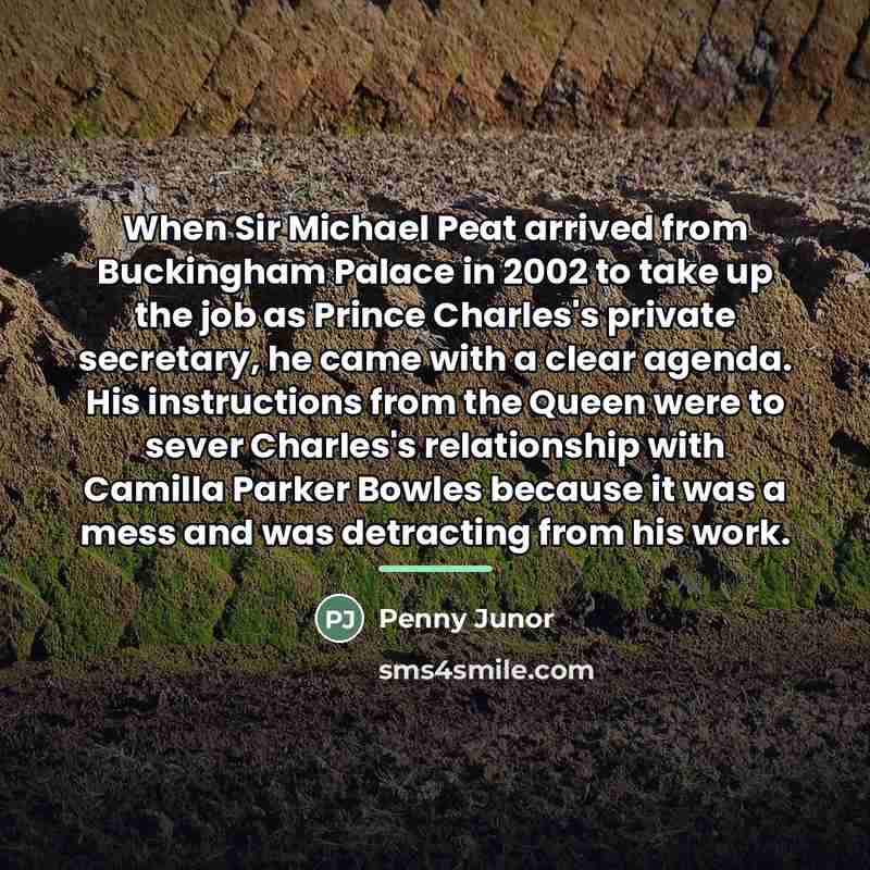 “When Sir Michael Peat arrived from Buckingham Palace in 2002…” quote by Penny Junor