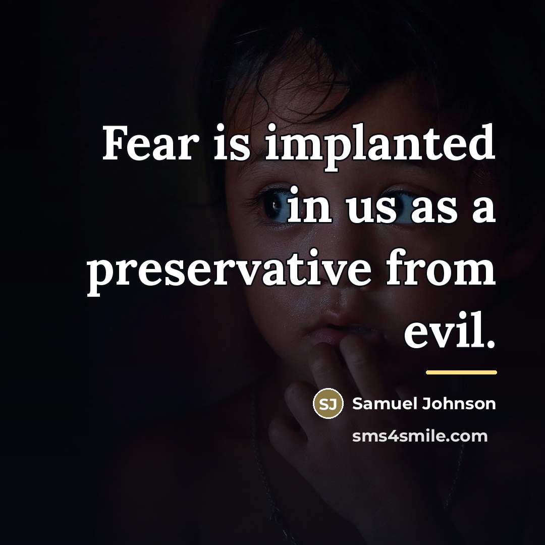 “Fear is implanted in us as a preservative from evil.…” quote by Samuel Johnson