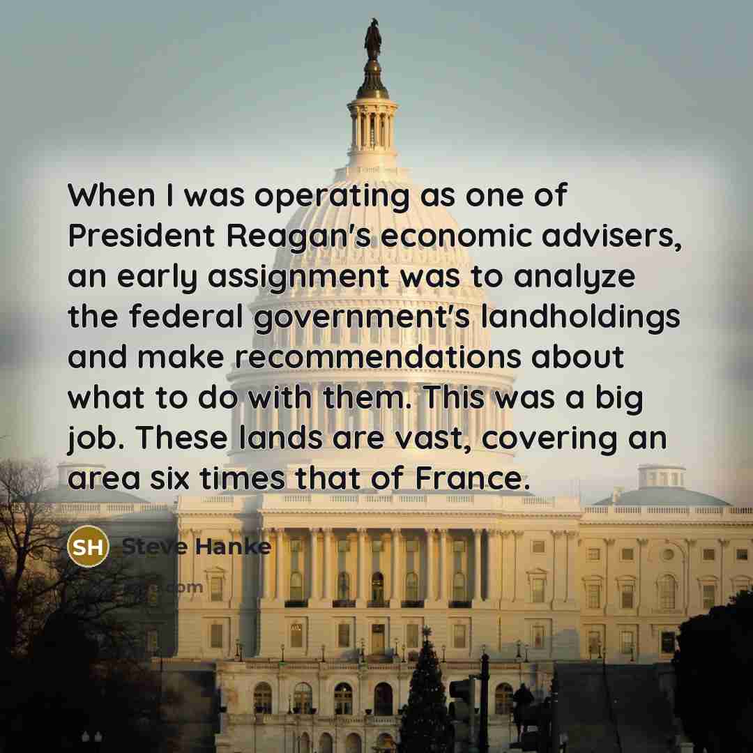 “When I was operating as one of President Reagan's economic…” quote by Steve Hanke