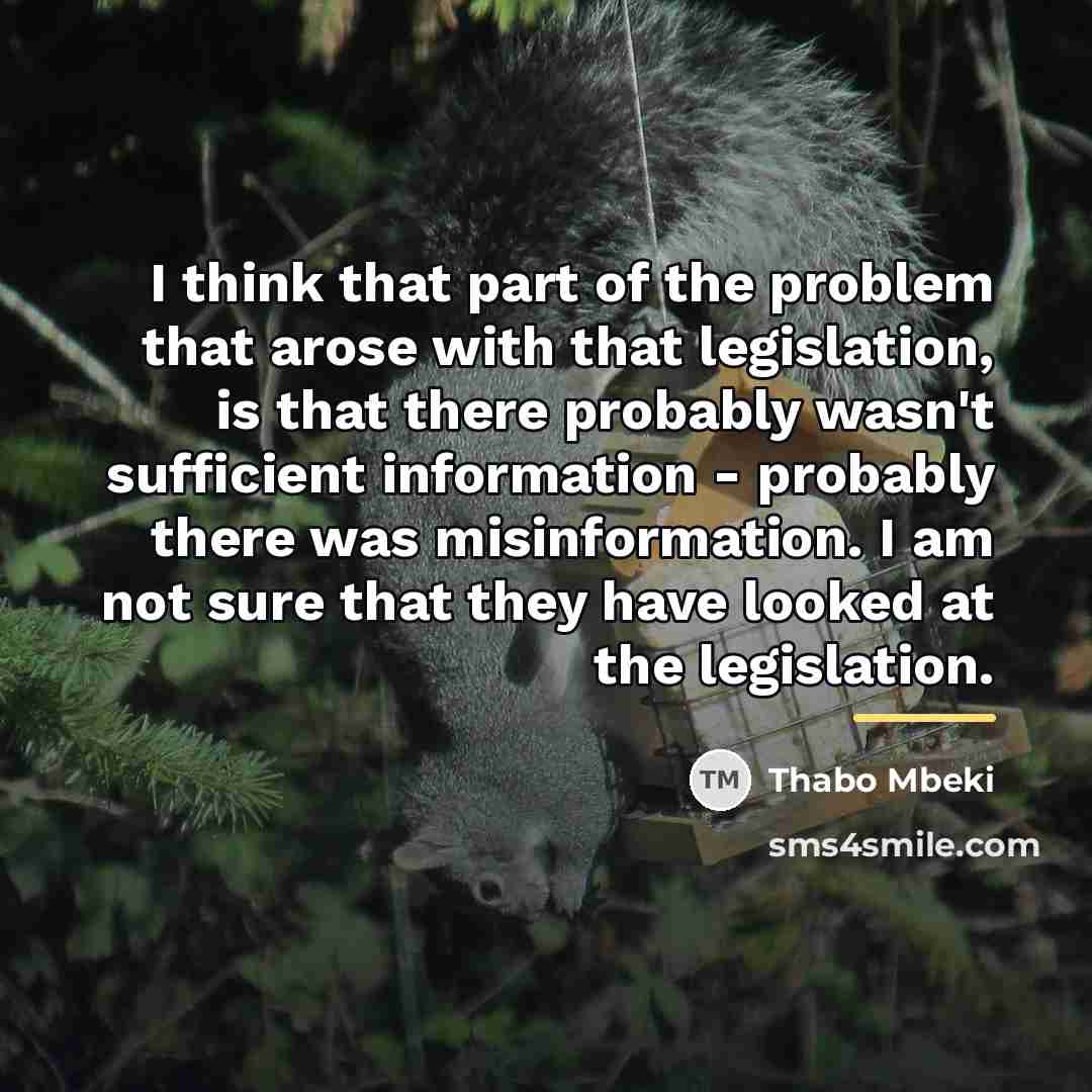 “I think that part of the problem that arose with…” quote by Thabo Mbeki