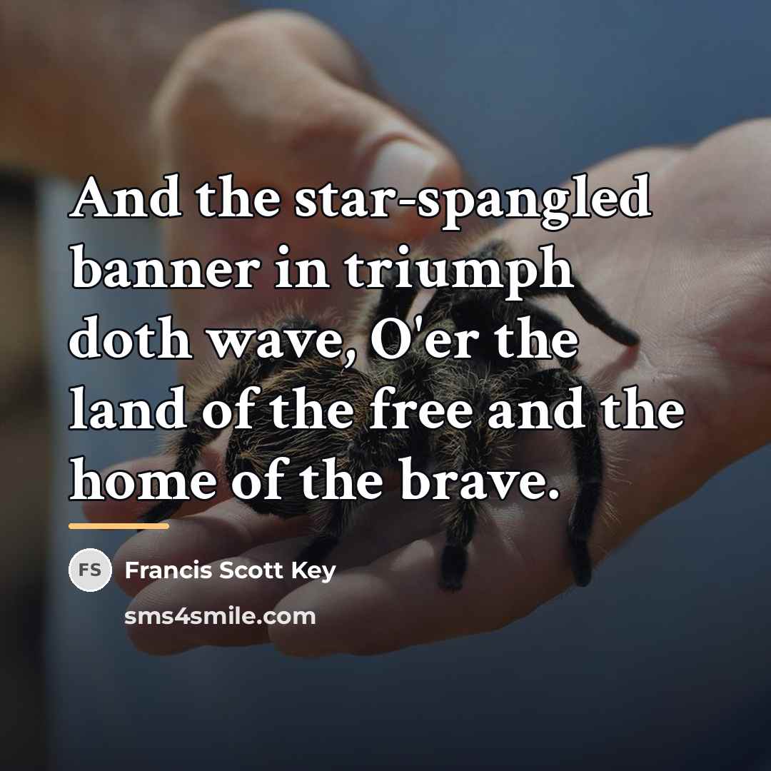 “And the star-spangled banner in triumph doth wave, O'er the…” quote by Francis Scott Key